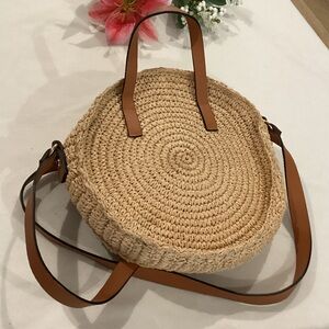 H&M Tan Woven Round Shoulder Bag